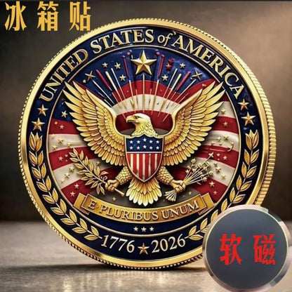 U.S. 250th Anniversary Metal Fridge Magnet with Soft Magnetic Backing—Home Decor Magnet