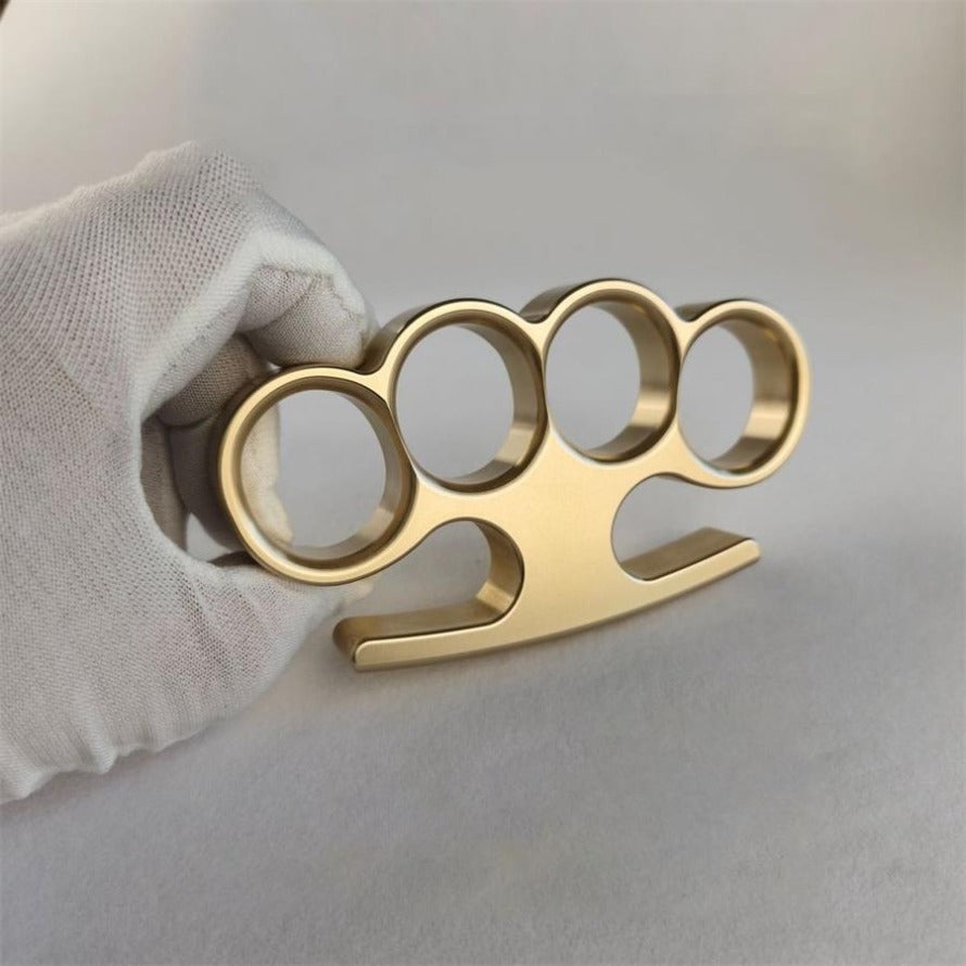 Solid Brass Knuckle Duster – Broken Window Self-Defence EDC Tool