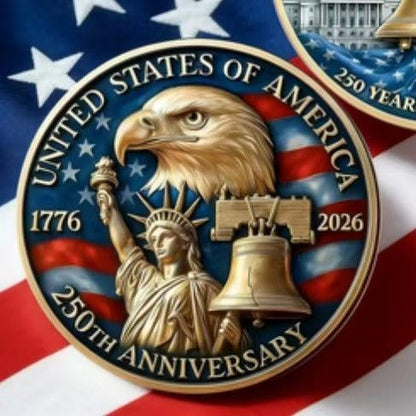 Light Luxury Three-dimensional American 250th Anniversary Commemorative Coin Iconic Commemorative Medal