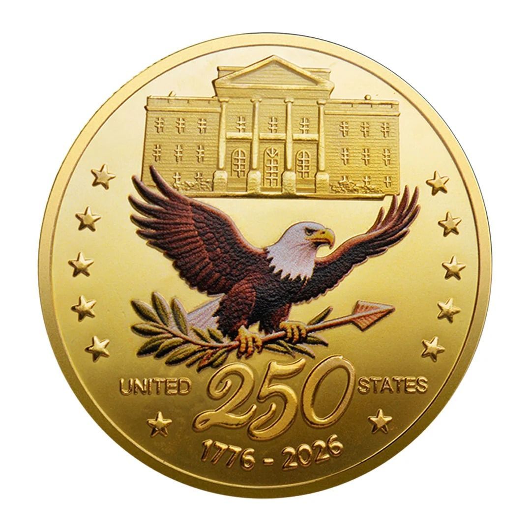 United States 250 Anniversary Coin Gold Plated Statue of Liberty Collection Gift