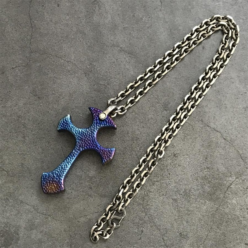 Handmade TC21 Titanium Cross Pendant Necklace