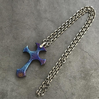Handmade TC21 Titanium Cross Pendant Necklace