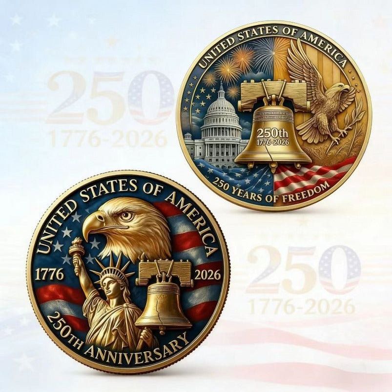 Light Luxury Three-dimensional American 250th Anniversary Commemorative Coin Iconic Commemorative Medal