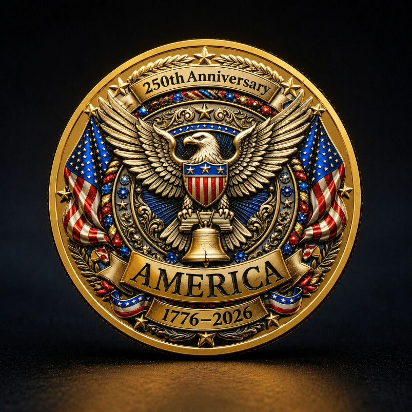 Light Luxury American 250th Anniversary Coin Gold-plated Statue of Liberty Gift Commemorative Coin Collection