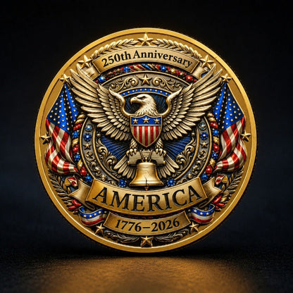 Light Luxury American 250th Anniversary Coin Gold-plated Statue of Liberty Gift Commemorative Coin Collection
