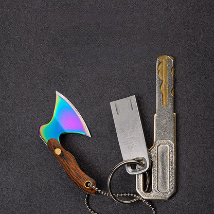 Mini Knife Keychain Unwrapped Axe Creative Pendant