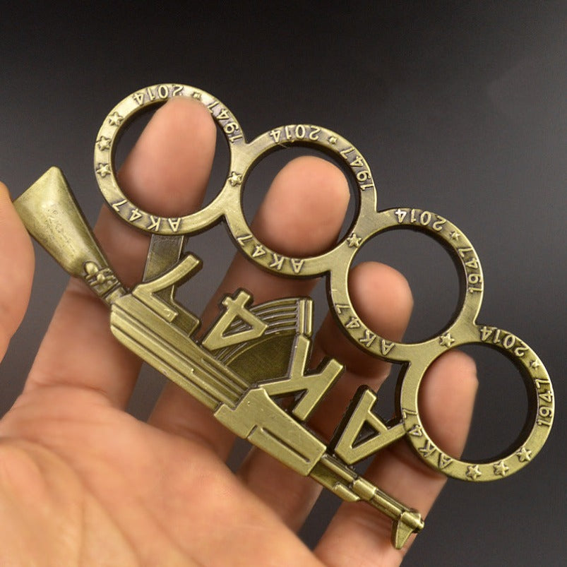 AK47-brass Knuckle Duster Four Finger Tiger with Thorns EDC