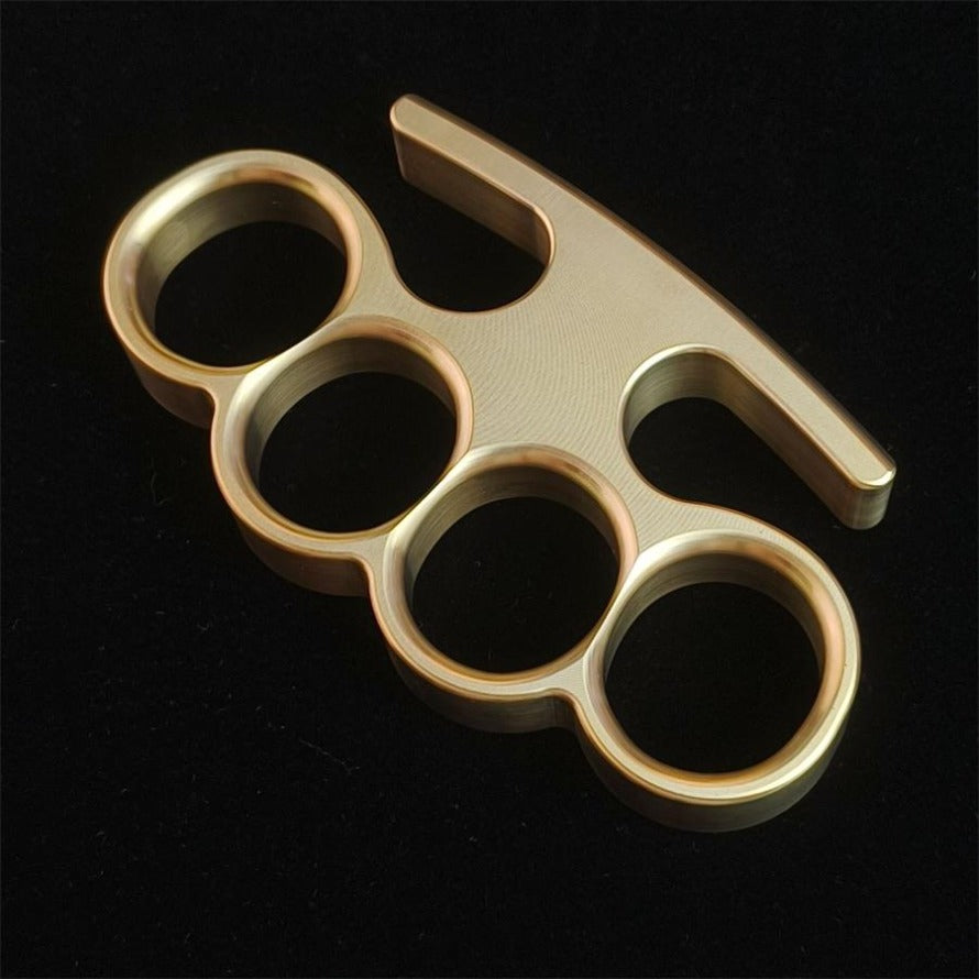 Solid Brass Knuckle Duster – Broken Window Self-Defence EDC Tool