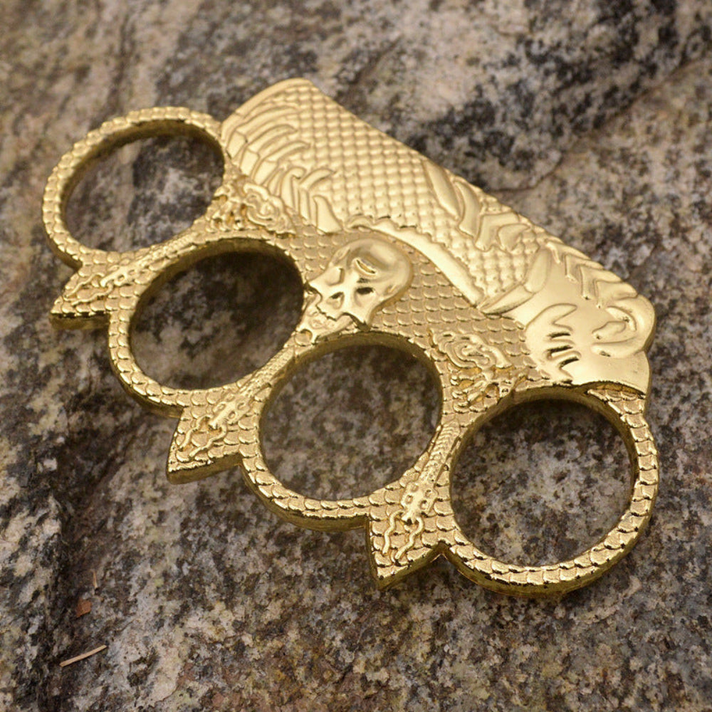 Sea King-brass Knuckle Duster Finger Spiked Broken Window EDC