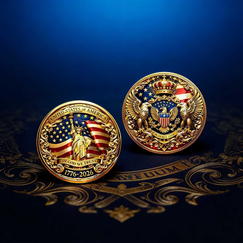 New American 250 Anniversary Coin Gold Plated Statue of Liberty Commemorative Coin Collection
