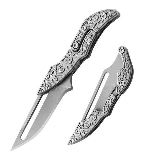 Pocket Steel Carved Mini Folding Knife