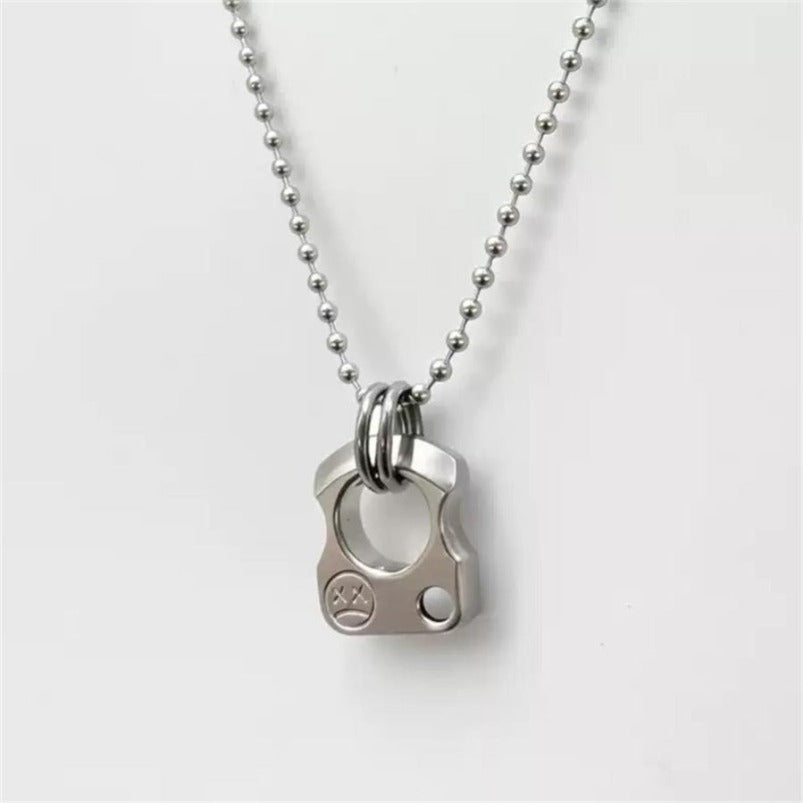 Mini Titanium Knuckle Duster Pendant Jewelry