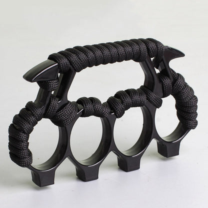 T-With Rope Zinc Knuckle Duster - Paracord