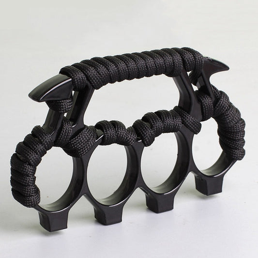 T-With Rope Zinc Knuckle Duster - Paracord