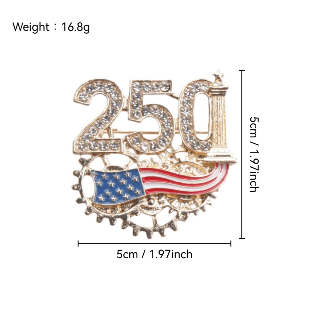 2026 New American 250 Anniversary Brooch Creative Personality Alloy Pin Clothing Backpack Accessories