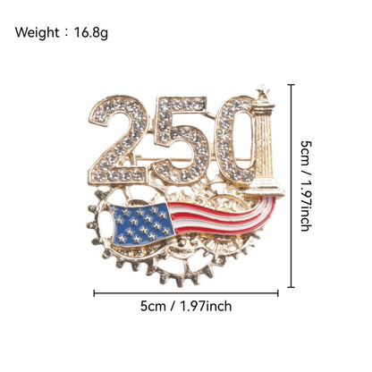 2026 New American 250 Anniversary Brooch Creative Personality Alloy Pin Clothing Backpack Accessories