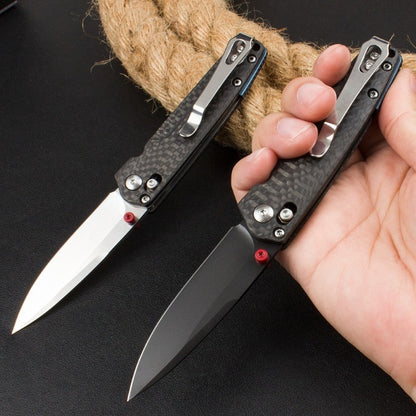 BM485 D2 Blade Carbon Fiber Handle Folding Knife