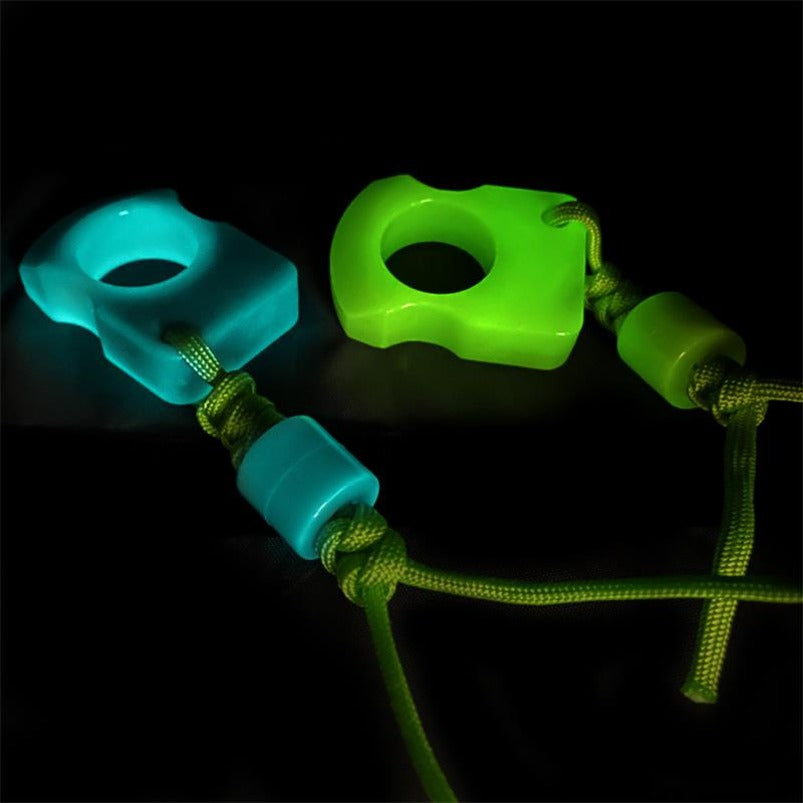 Pingente de autodefesa fluorescente não metálico Knuckle Duster