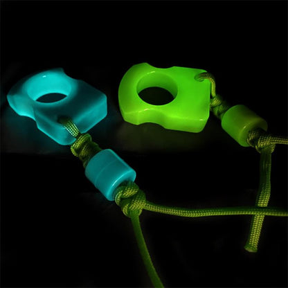 Pingente de autodefesa fluorescente não metálico Knuckle Duster