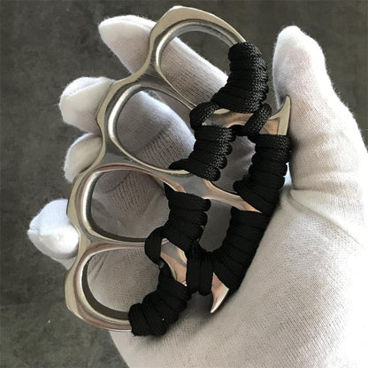 Hard Steel Knuckles Big Finger Hole Self Defense EDC