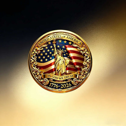 New American 250 Anniversary Coin Gold Plated Statue of Liberty Commemorative Coin Collection