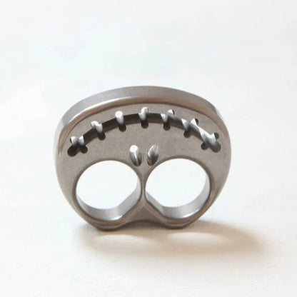 Pumpkin- Solid TC4 Titanium Knuckle Duster Safety-defend Pendant