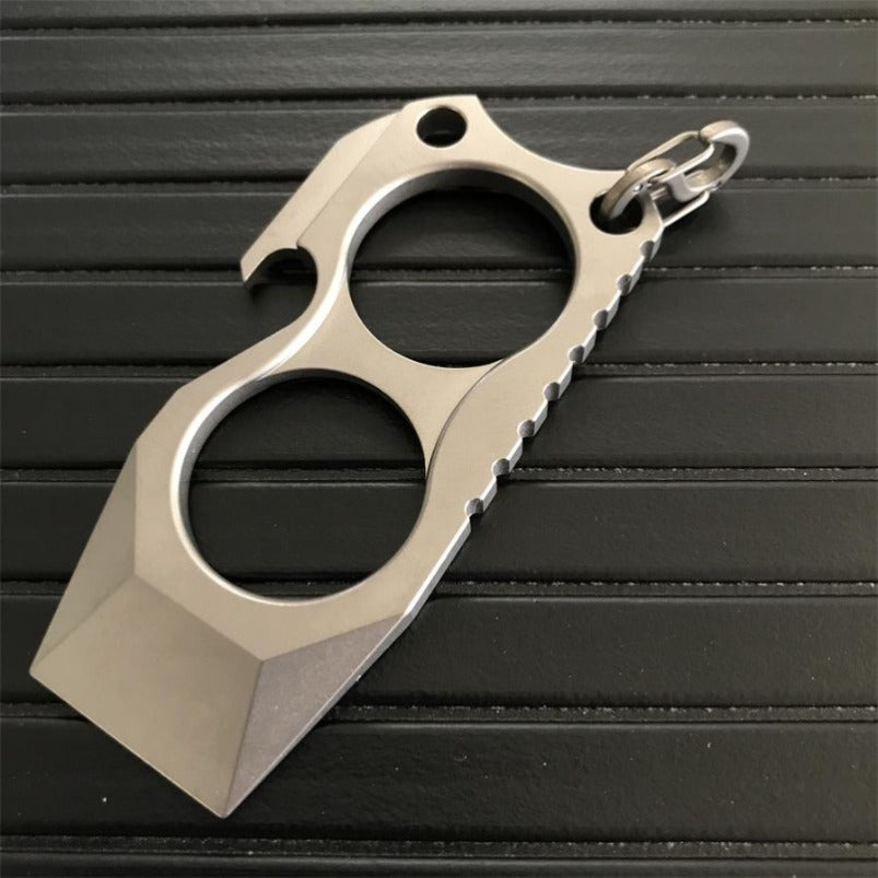 TC4 Titanium Mini Two Finger Knuckles Crowbar Bottle Opener EDC