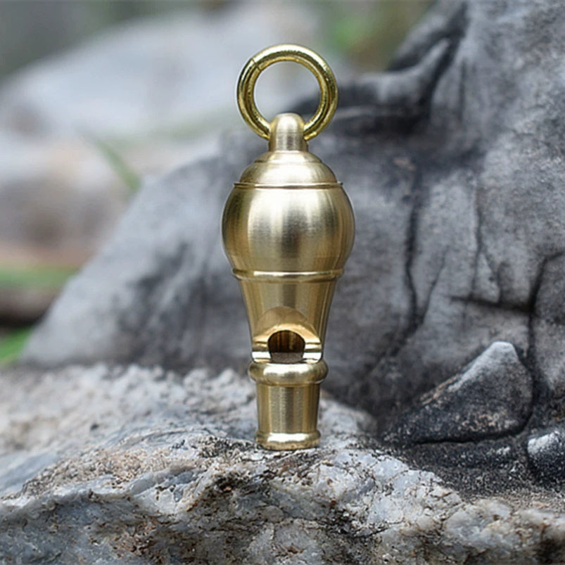 Brass High-Pitch Survival Whistle EDC