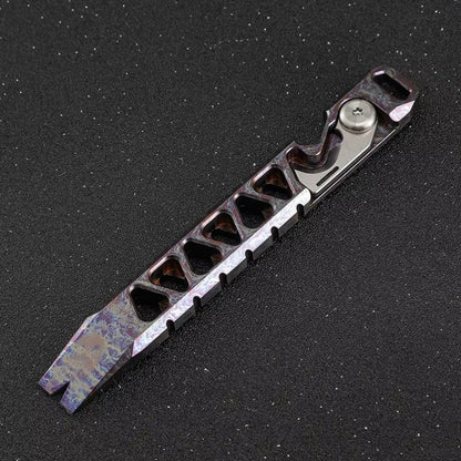 Multi-functional Titanium Alloy Crowbar Bottle Opener Rope Knife