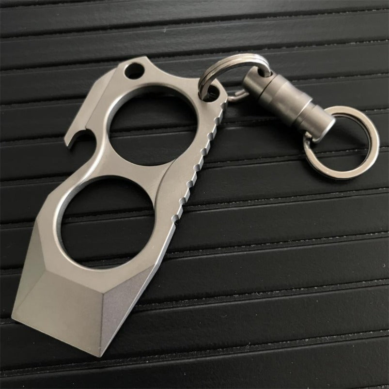 TC4 Titanium Mini Two Finger Knuckles Crowbar Bottle Opener EDC