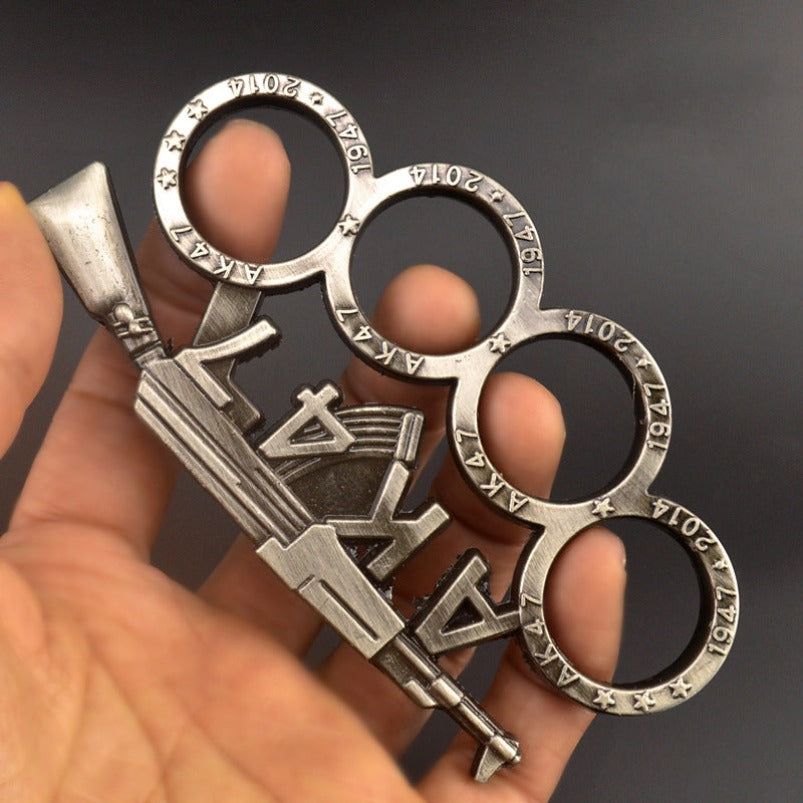 AK47-brass Knuckle Duster Four Finger Tiger with Thorns EDC