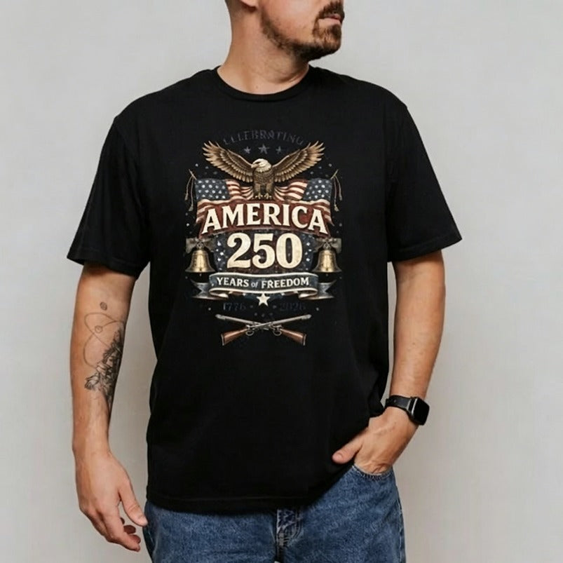 U.S. 250th Anniversary T-Shirt | Retro U.S. Birthday & Independence Day T-Shirt
