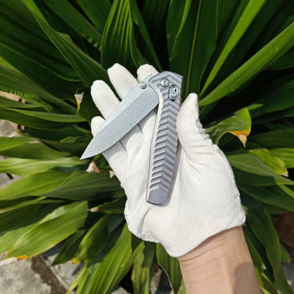 BM781 D2 Steel Folding Knife Silver Textured Handle
