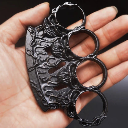 Fire Skull Zinc Alloy Knuckle Duster EDC