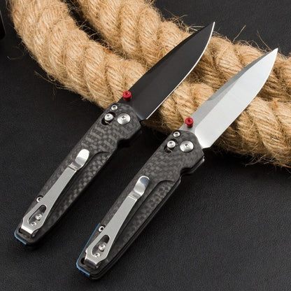 BM485 D2 Blade Carbon Fiber Handle Folding Knife