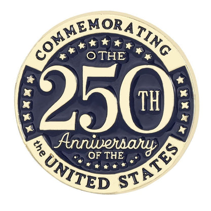 US Independence Day 250 Anniversary Brooch Stars Flag Letters Big Clock Badge Clothes Accessories