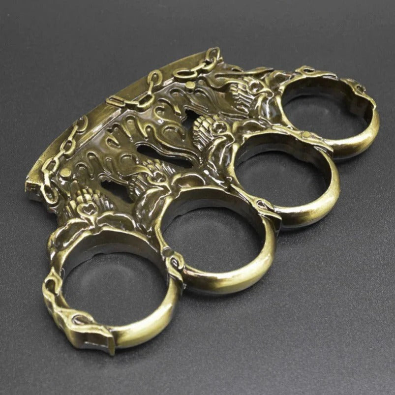 Fire Skull Zinc Alloy Knuckle Duster EDC
