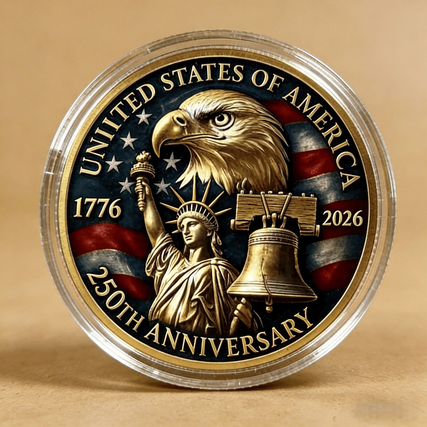Light Luxury Three-dimensional American 250th Anniversary Commemorative Coin Iconic Commemorative Medal