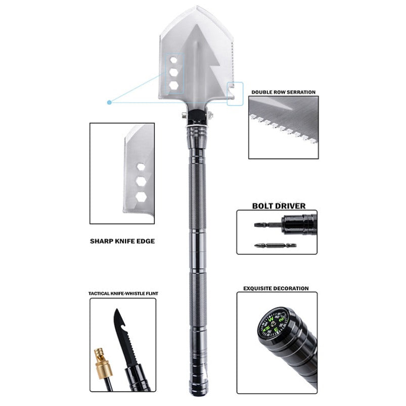 Multifunctional Knife Shovel Axe Camping Survival Toolbox EDC