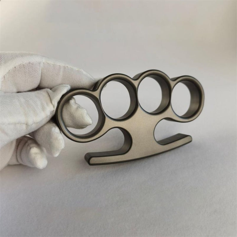 Solid TC21 Titanium Knuckle Duster – Broken Window Self-Defence EDC Tool