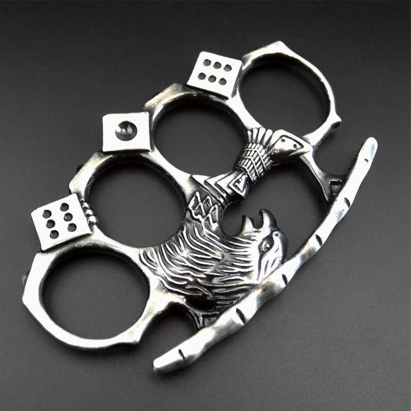 Stock God-brass Knuckle Duster Self-protection Finger Spiked EDC