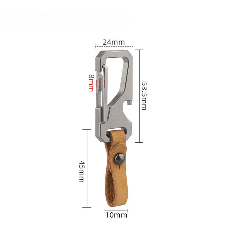 Titanium Leather Keychain Bottle Opener EDC