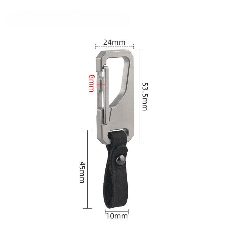 Titanium Leather Keychain Bottle Opener EDC
