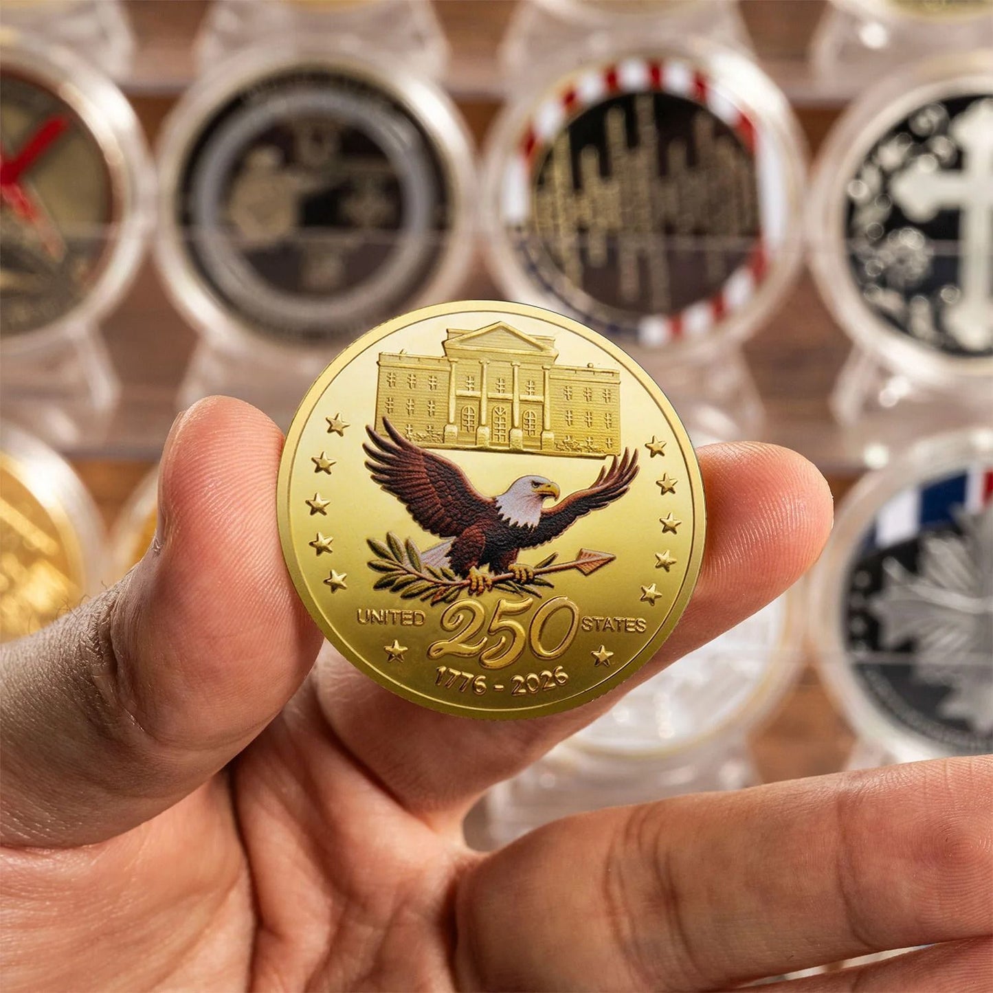 United States 250 Anniversary Coin Gold Plated Statue of Liberty Collection Gift