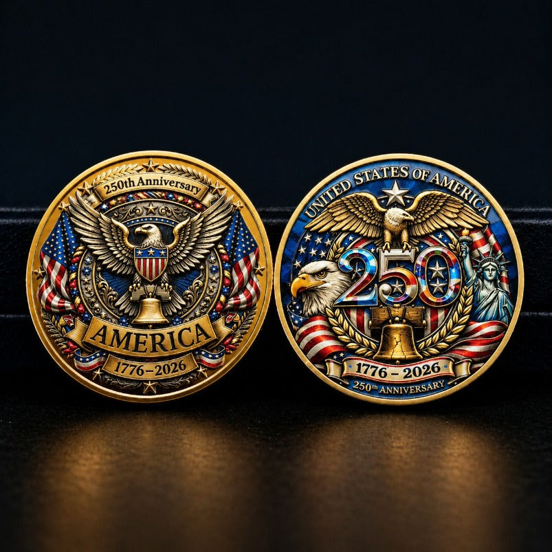 Light Luxury American 250th Anniversary Coin Gold-plated Statue of Liberty Gift Commemorative Coin Collection