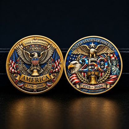 Light Luxury American 250th Anniversary Coin Gold-plated Statue of Liberty Gift Commemorative Coin Collection