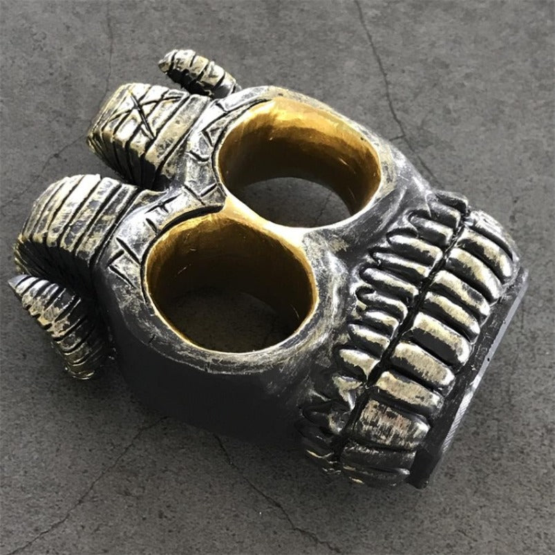 Fashion Skull Knuckle Duster – Ram Horn Decorative EDC Accessory