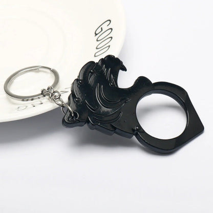Multiple Colors Tiger Head One Finger Knuckle Key Ring Pendant