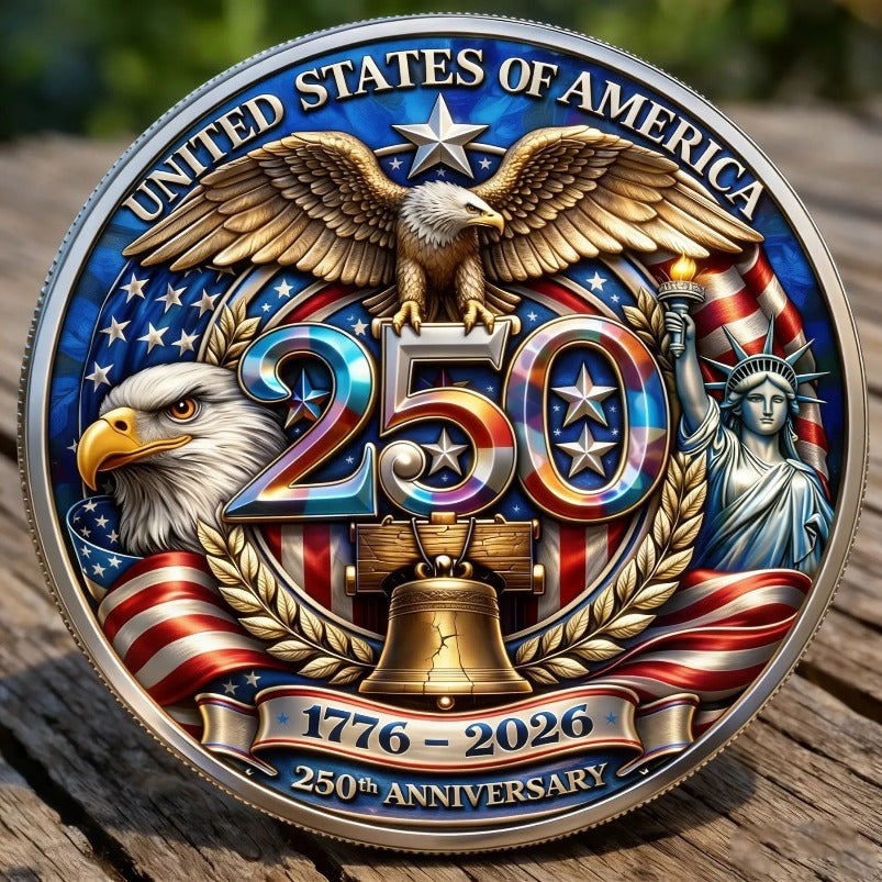Light Luxury American 250th Anniversary Coin Gold-plated Statue of Liberty Gift Commemorative Coin Collection