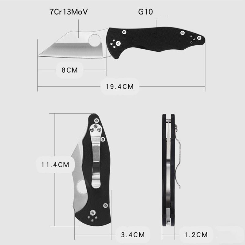 G10 Handle with Holes Blade Folding Knife Protective Gear